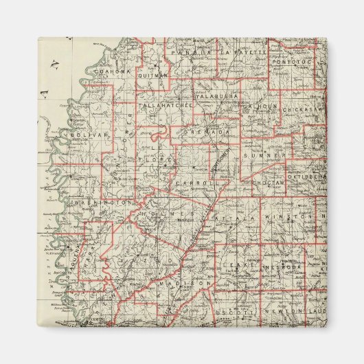 De staat Mississippi Magneet (Voorkant)