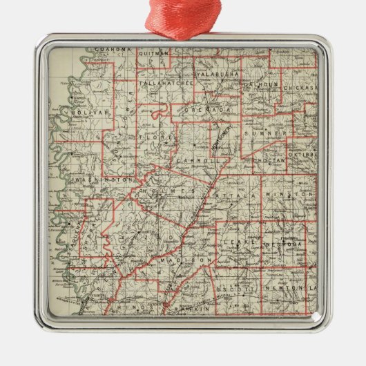 De staat Mississippi Metalen Ornament (Voorkant)