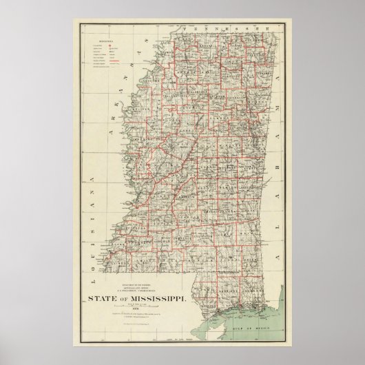 De staat Mississippi Poster (Voorkant)