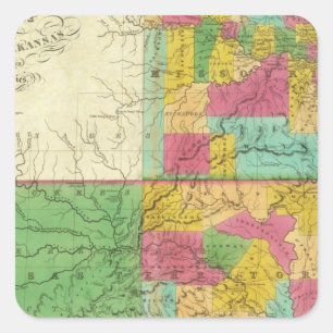 De staat Missouri en het gebied Arkansas Vierkante Sticker