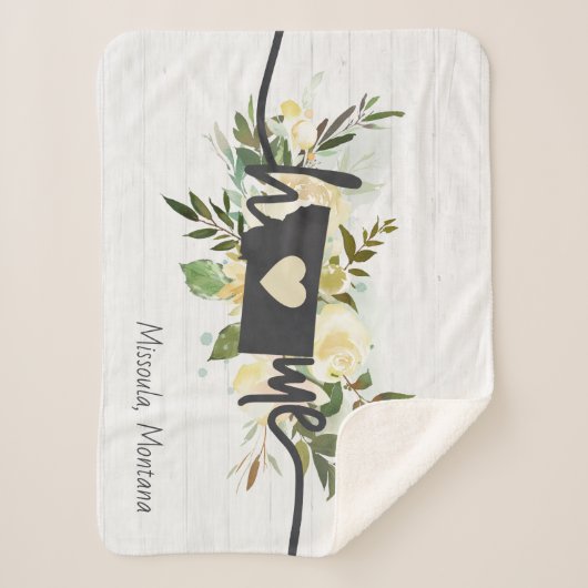 De staat Montana heeft uw rustieke thuisstad geper Sherpa Deken (Voorkant)