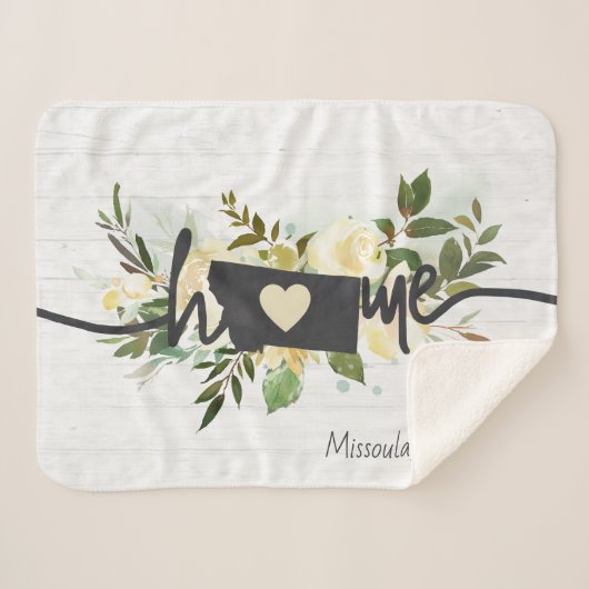 De staat Montana heeft uw rustieke thuisstad geper Sherpa Deken (Voorkant (horizontaal))