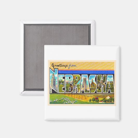 De staat Nebraska NE groot Briefkaart Magneet (Voorkant / Achterkant)