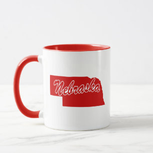 De staat Nebraska Shape Red Mok