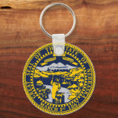 De staat Nebraska-vlaggenzegel Sleutelhanger (Voorkant)