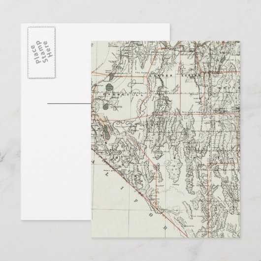 De staat Nevada Briefkaart (Voorkant / Achterkant)