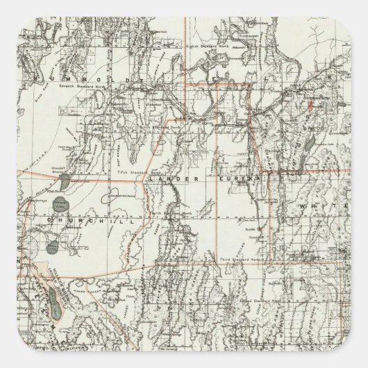 De staat Nevada Vierkante Sticker (Voorkant)