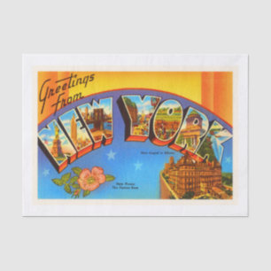 De staat New #2 York NY Vintage Travel Souvenir Tissuepapier