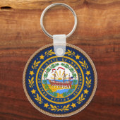 De staat New Hampshire Flag Seal Sleutelhanger (Voorkant)