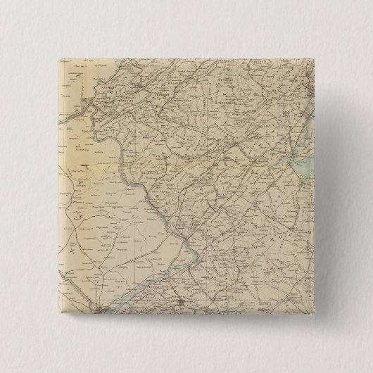 De staat New Jersey, 1877 Vierkante Button 5,1 Cm (Voorkant)