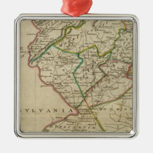 De staat New Jersey 3 Metalen Ornament