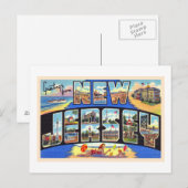 De staat New Jersey  groot Briefkaart met grote le (Voorkant / Achterkant)