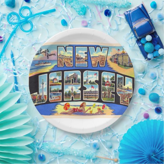 De staat New Jersey groot Briefkaart met grote le Papieren Bordje (Feest)