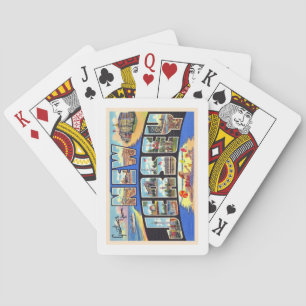 De staat New Jersey  groot Briefkaart met grote le Pokerkaarten