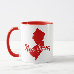 De staat New Jersey Shape Red Mok