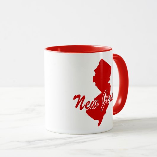 De staat New Jersey Shape Red Mok (Voorkant rechts)