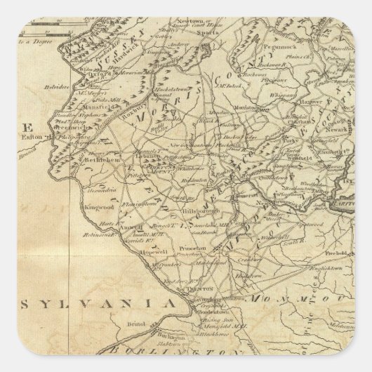 De staat New Jersey Vierkante Sticker (Voorkant)