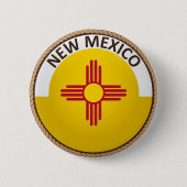 De staat New Mexico Flag Seal Button (Voorkant)