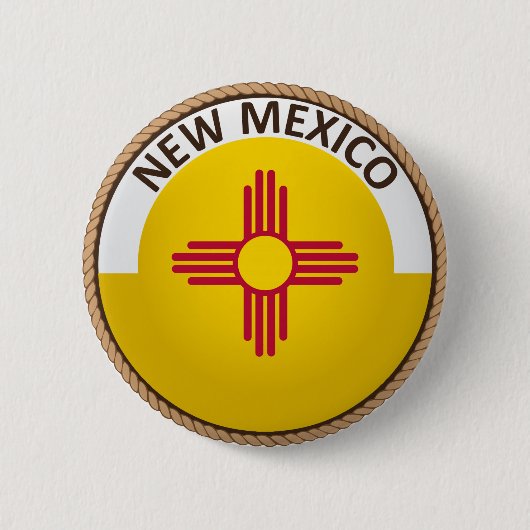 De staat New Mexico Flag Seal Button (Voorkant)