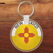 De staat New Mexico Flag Seal Sleutelhanger (Voorkant)