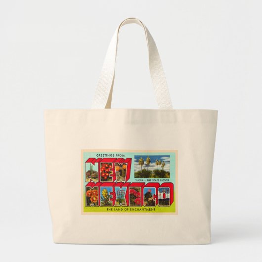 De staat New Mexico groot Briefkaart met grote le Tote Bag (Voorkant)