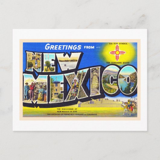 De staat New Mexico NM Large Letter Briefkaart 2 (Voorkant)