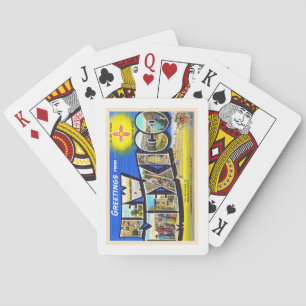 De staat New Mexico NM Large Letter Briefkaart 2 Pokerkaarten