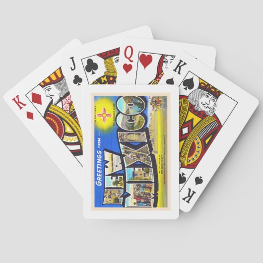 De staat New Mexico NM Large Letter Briefkaart 2 Pokerkaarten (Achterkant)