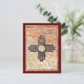 De staat New Mexico Zia Sun Briefkaart (Staand voorkant)