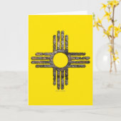 De staat New Mexico Zia Sun Card Kaart (Gele Bloem)
