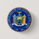 De staat New York Flag Seal Button (Voorkant)