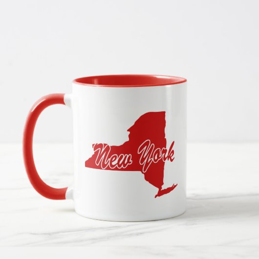 De staat New York Shape Red Mok (Links)
