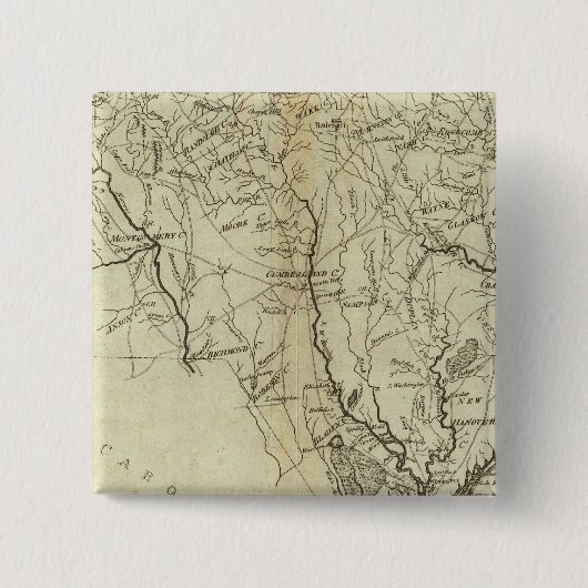 De staat North Carolina 2 Vierkante Button 5,1 Cm (Voorkant)