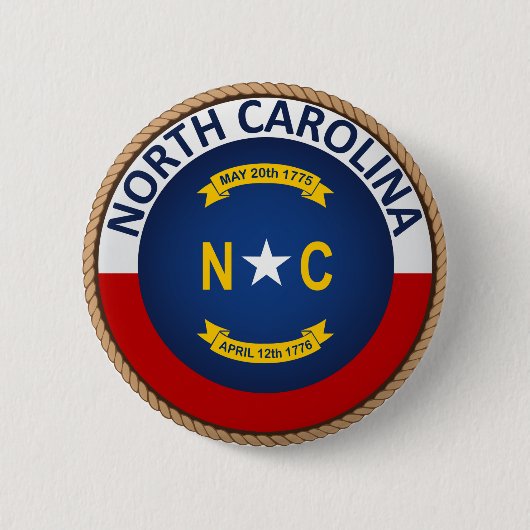 De staat North Carolina Flag Seal Button (Voorkant)