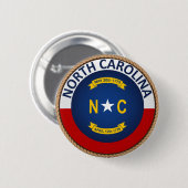 De staat North Carolina Flag Seal Button (Voorkant /achterkant)