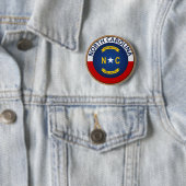 De staat North Carolina Flag Seal Button (In situ)