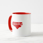 De staat North Carolina Shape Red Mok (Voorkant links)