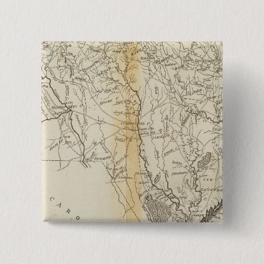 De staat North Carolina Vierkante Button 5,1 Cm (Voorkant)