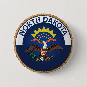 de staat North Dakota-Button voor de zeegang Ronde Button 5,7 Cm