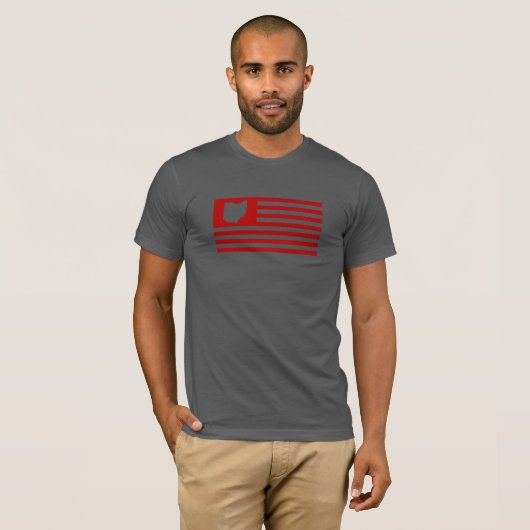 De staat Ohio - Amerikaanse vlag T-shirt (Voorkant volledig)