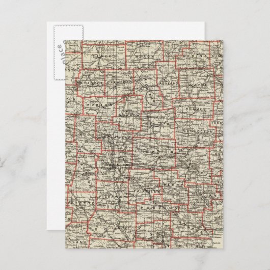 De staat Ohio Briefkaart (Voorkant / Achterkant)