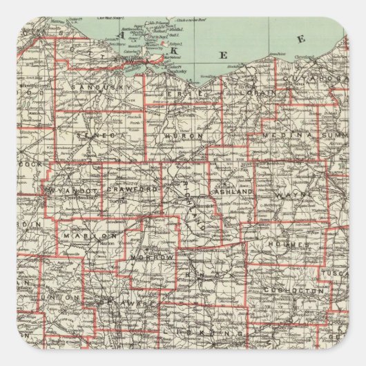De staat Ohio Vierkante Sticker (Voorkant)