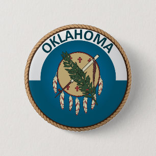 De staat Oklahoma Button van de vlag