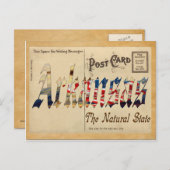 De staat Old Briefkaart Arkansas (Voorkant / Achterkant)