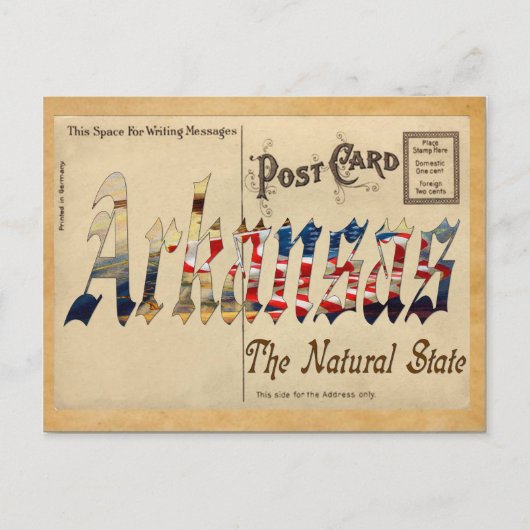 De staat Old Briefkaart Arkansas (Voorkant)