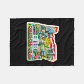 De staat Oregon in de Verenigde Staten Sticker Fleece Deken (Voorkant (Horizontaal))