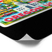 De staat Oregon in de Verenigde Staten Sticker Poster (Hoek)