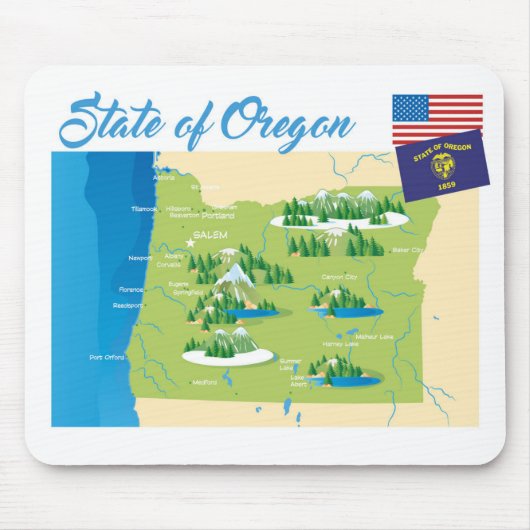 De staat Oregon Muismat (Voorkant)