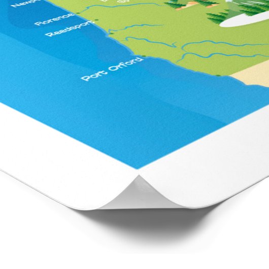 De staat Oregon Poster (Hoek)