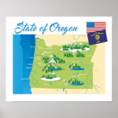 De staat Oregon Poster (Voorkant)